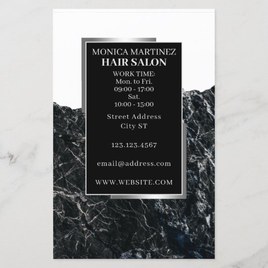 Papier Coiffeur design noir argent (Dos)