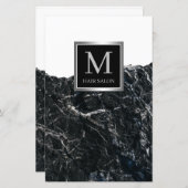 Papier Coiffeur design noir argent (Devant / Derrière)