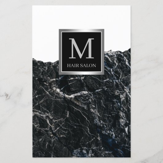 Papier Coiffeur design noir argent (Devant)