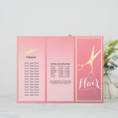 Papier Coiffeuse de maquillage Salon Ciseaux Or Tri-Fold (Debout devant)