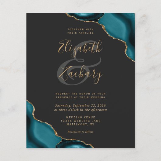 Papier Coins d'âge Turquoise Budget Mariage de code QR fo (Devant)