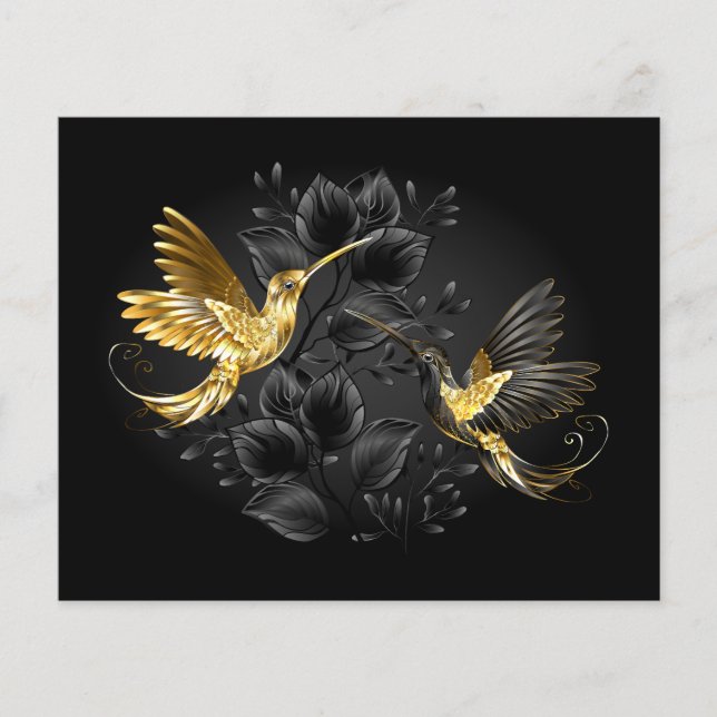Papier Colibri noir et or (Devant)