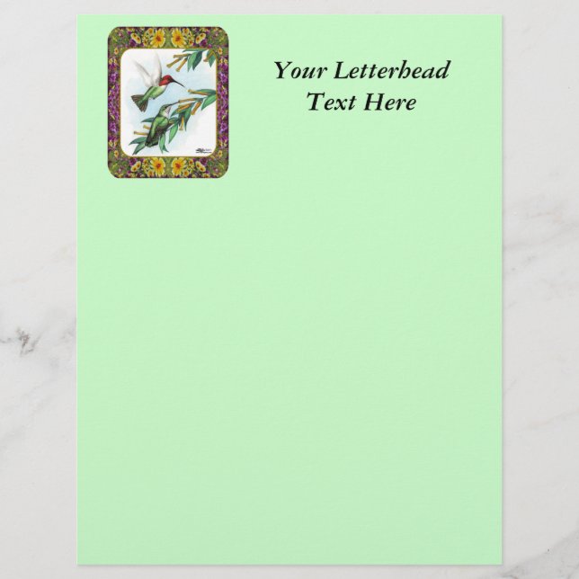 Papier Colibris et Fleurs #4 (Devant)