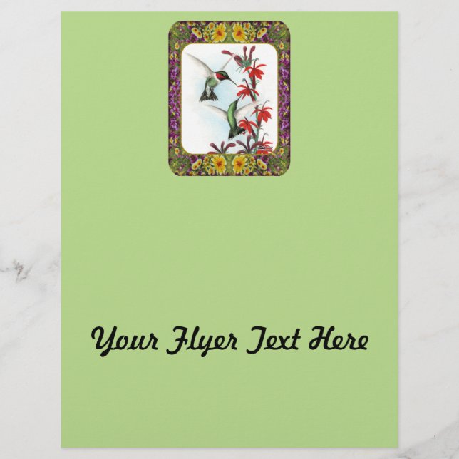 Papier Colibris et Fleurs #5 (Devant)