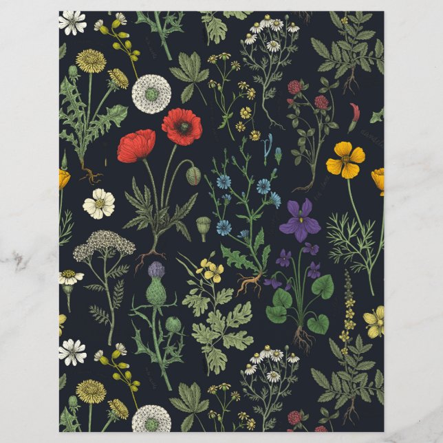 Papier Collage de fleurs sauvages (Devant)