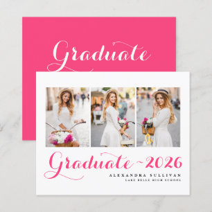 Papier Collage de photos de la promotion 2025 rose vif po