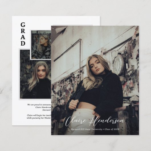 Papier Collage de photos de remise de diplômes de classe  (Devant / Derrière)