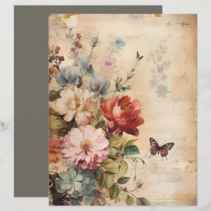 Papier Collage Fleurs Vintage 2b