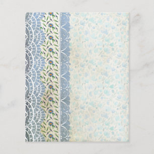 Papier Collage floral bleu Shabby