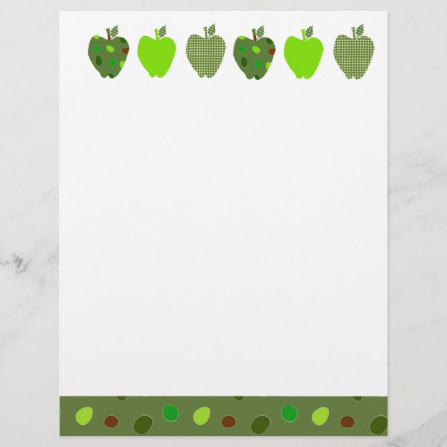 Papier Collage numérique Vert Jolie Pommes mignonnes (Devant)