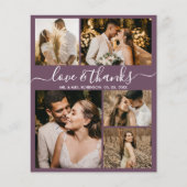 Papier Collage photo budget Mauve Mariage Merci circulair (Devant)