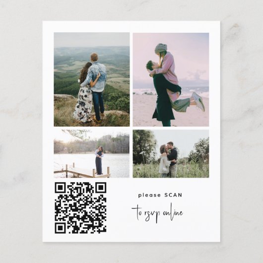 Papier Collage photo budget QR CODE faire-part de mariage (Dos)