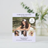 Papier Collage photo de la lavande invitation anniversair (Debout devant)