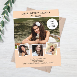 Papier Collage photo de la pêche invitation d'anniversair