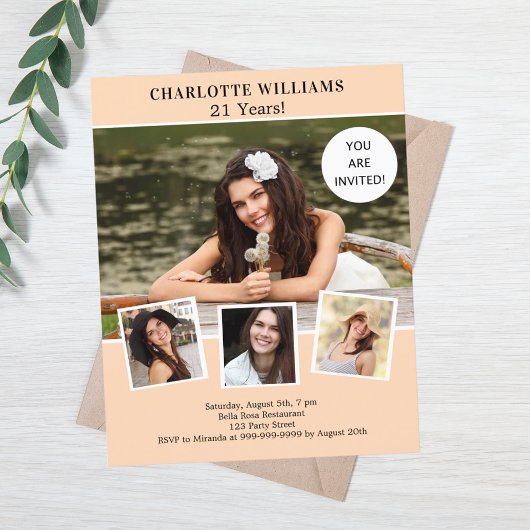 Papier Collage photo de la pêche invitation d'anniversair