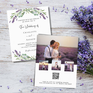 Papier Collage photo Lavender QR RSVP mariage budget