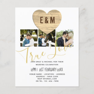 Papier Collage photo rustique moderne Invitations de mari