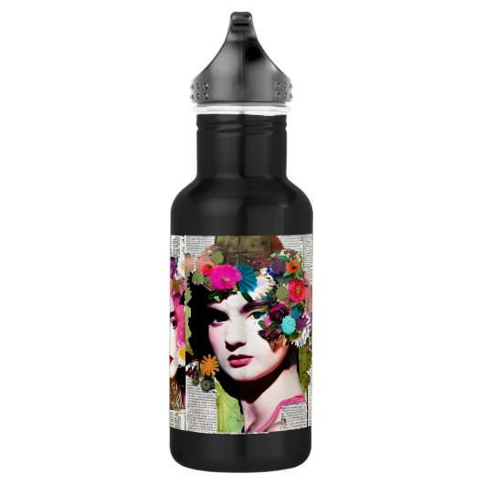 Papier Collage Style Art |  Dames Waterfles (Rechts)