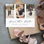 Papier Collage trois photos pas cher Mariage romantique<br><div class="desc">Collage Trois Photos Collage Mariage romantique Enregistrer la date. Avec enveloppe. AVIS IMPORTANT : Ce design fait partie d'une collection et contient d'autres éléments coordonnés que vous pouvez trouver dans mon magasin. Cette collection à bas prix est parfaite pour un mariage à petit budget. Veuillez vérifier les formats et les...</div>