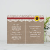 Papier Collection de Mariages de tournesol rustique - Rou (Debout devant)