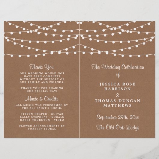 Papier Collection de Mariages Rustic Kraft (Devant)