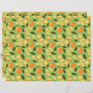 Papier Collection de Motifs de paniers de fruits - Orange