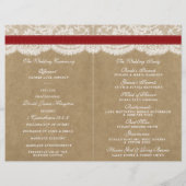 Papier Collection Kraft, dentelle et tournesol - Rouge (Dos)