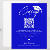 Papier College Fund Qr Code Moyen Bleu Graduation moderne (Devant / Derrière)