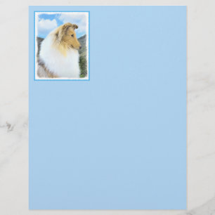 Papier Collie en Montagne (Rough) Peinture - Chien Art