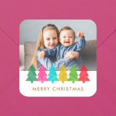 Papier coloré Arbres Photo de Noël Sticker