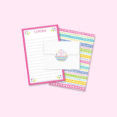 Papier Colorful Patterns Kids Lined Letter Writing Paper