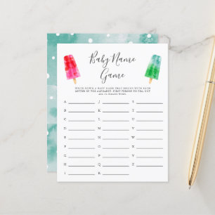 Papier Colorful Popsicle Baby Nom Douche Jeu