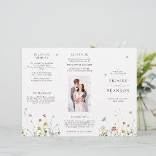 Papier Colorful Spring Fleur sauvage Meadow Wedding Progr