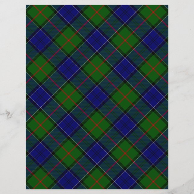 Papier Colquhoun tartan bleu vert plaid (Devant)