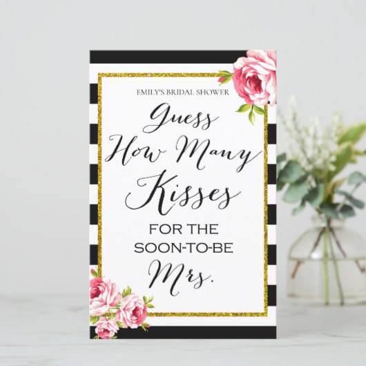 Papier combien de baisers - Jeu de Baby Shower (Debout devant)