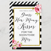 Papier combien de baisers - Jeu de Baby Shower (Devant / Derrière)