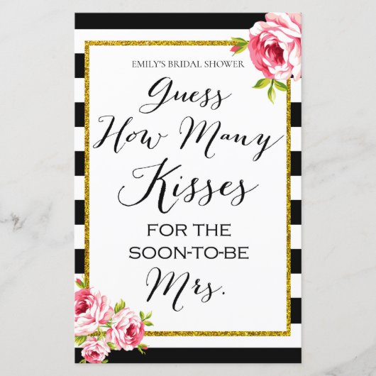 Papier combien de baisers - Jeu de Baby Shower (Devant)