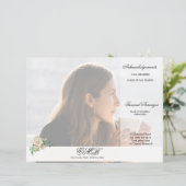 Papier Commande de cérémonie funéraire élégante avec fleu (Debout devant)