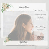 Papier Commande de cérémonie funéraire élégante en fleurs (Devant / Derrière)