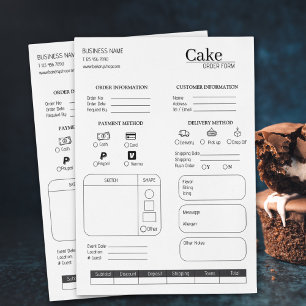 Papier Commande de gâteau Boulangerie Petite entreprise M