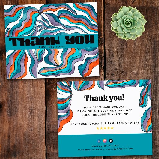 Papier Commande de remerciement groovy pour entreprise