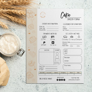 Papier Commander Formulaire Boulangerie Petit Mariage d'e