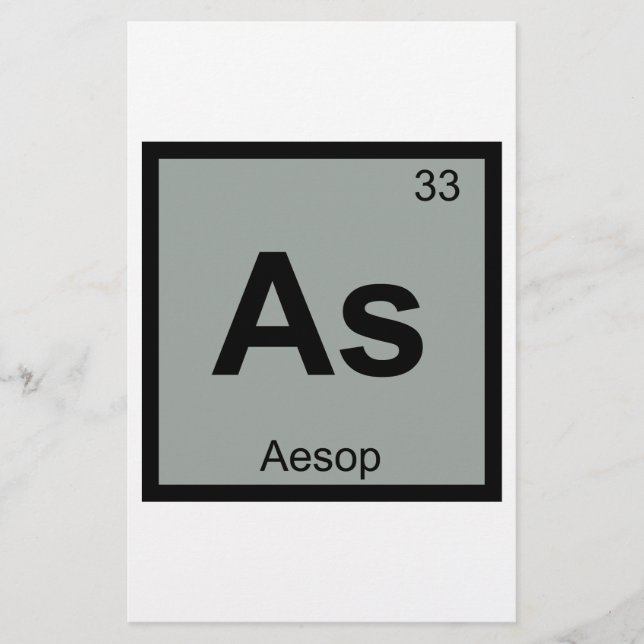 Papier Comme - Fables d'Ésope Symbole de chimie du tablea (Devant)