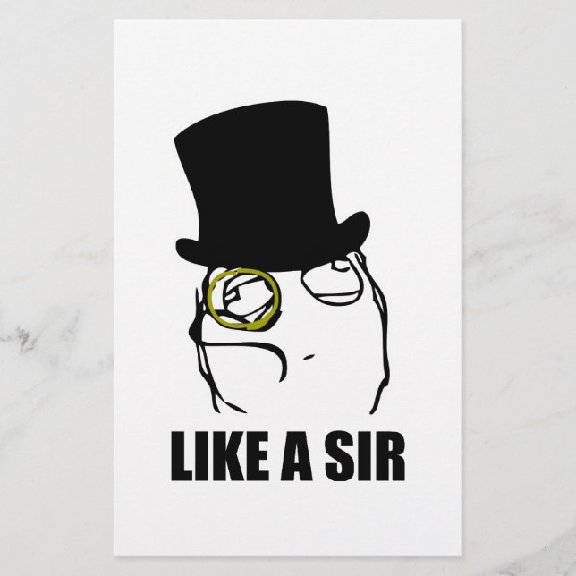 Papier Comme un mème de sir Rage Face Monocle (Devant)