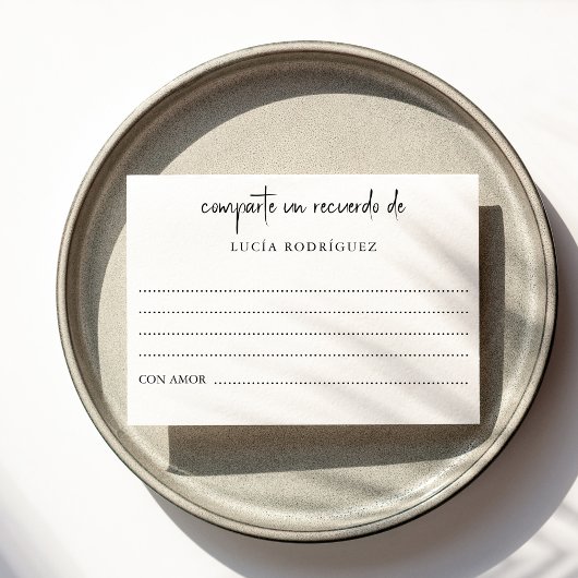 Papier commémoratif funéraire espagnol pour le par