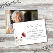 Papier Commémoration funéraire Budget Rose et Blanc Poppy