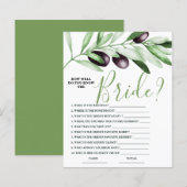 Papier Comment bien connaître Bride Olive Branche de mari (Devant / Derrière)