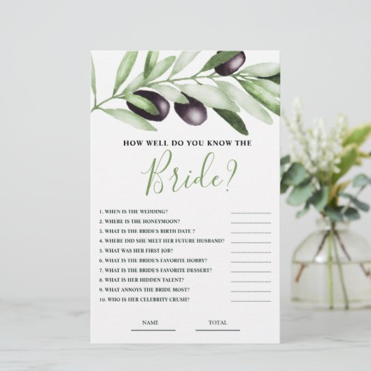 Papier Comment bien connaître Bride Olive Branche de mari (Debout devant)