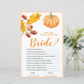 Papier Comment bien vous connaissez Bride Fall Citrouille (Debout devant)