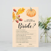 Papier Comment bien vous connaissez Bride Fall Citrouille (Debout devant)